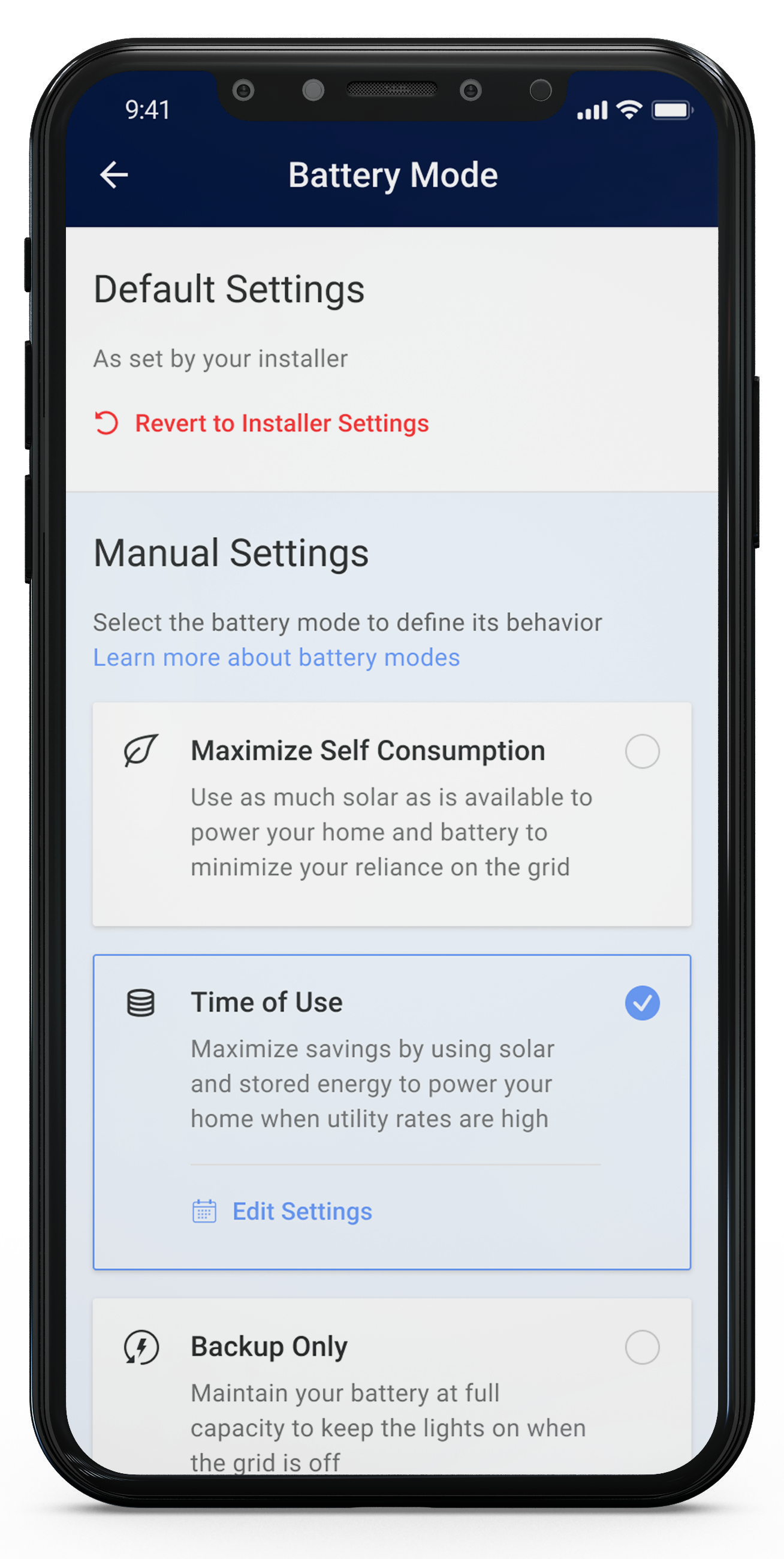 SolarEdge Batteries Time-of-use mode